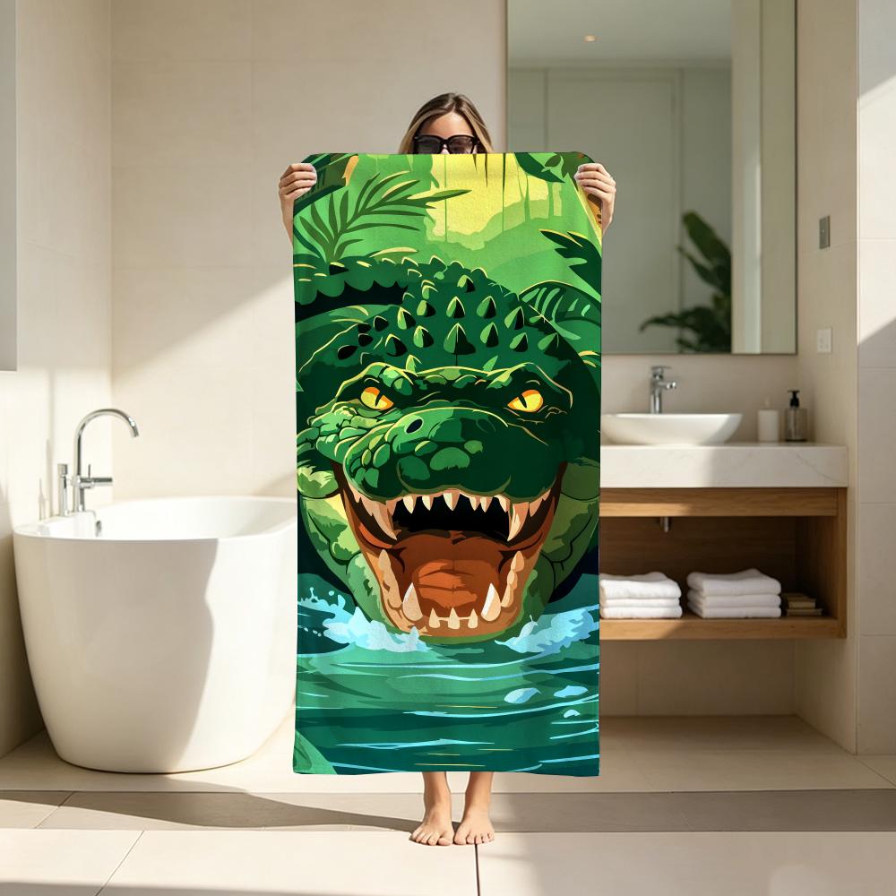 Cool vintage crocodile Towel Microfiber soft Beach Towel for Travel Fitness Sauna Bathing Camping