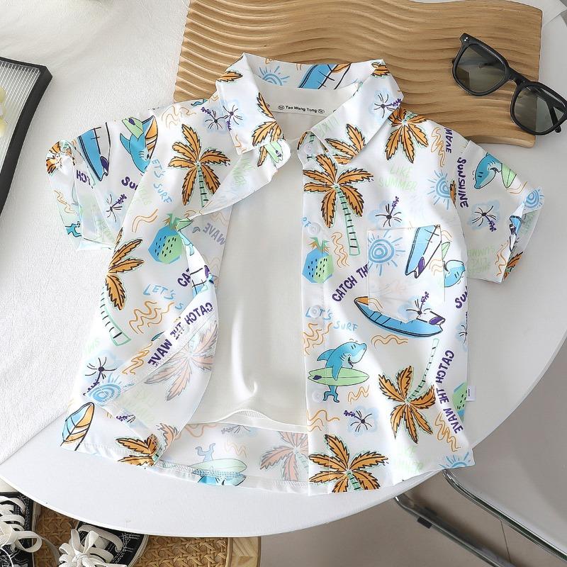 Kids Casual Short Sleeve Shirt For Boys And Girls Children Summer Daily Top