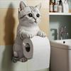 Wall Mount Cat Toilet Paper Roll Holder Funny Animal Roll Storage Rack Decorative Cat Statue Tissue Dispenser Rack Paper Stands