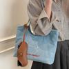 Cartoon Denim Canvas Bag Women'S Fashion Korean Tote Bag Versatile Large Capacity Underarm Bag Tide