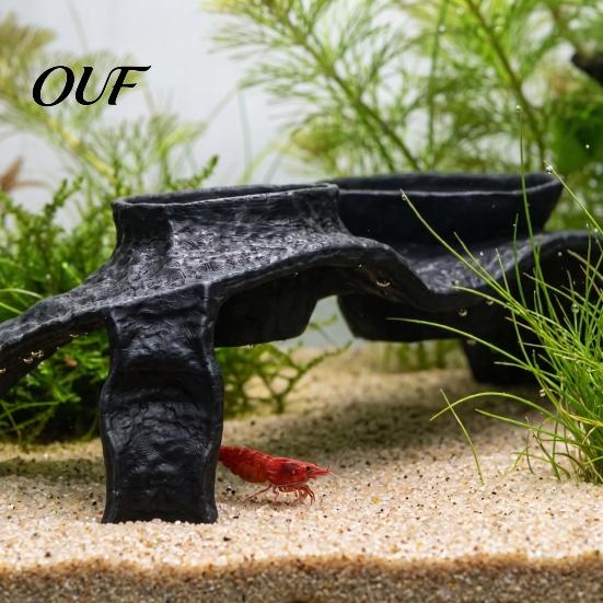 Betta Fish Cave Aquarium Corner Hideout, under Gravel Tunnel, Tank Decor Stone-Look Hideout Viewing Tunnel for Shrimp Aquatic Pet Accessories