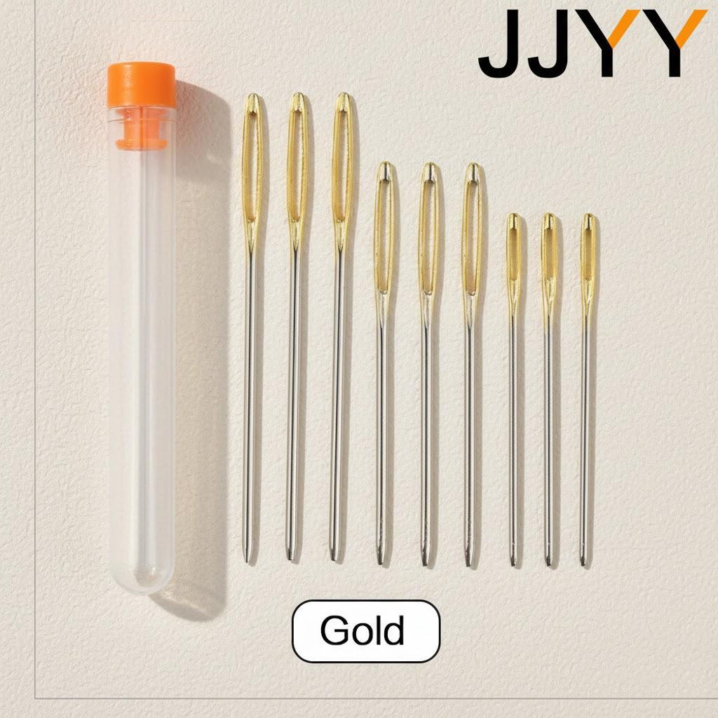 

Large Eye Blunt Steel Knitting Needles for DIY Sewing Crafts Ideal for Clothing Repair Projects and Accessories золотой
