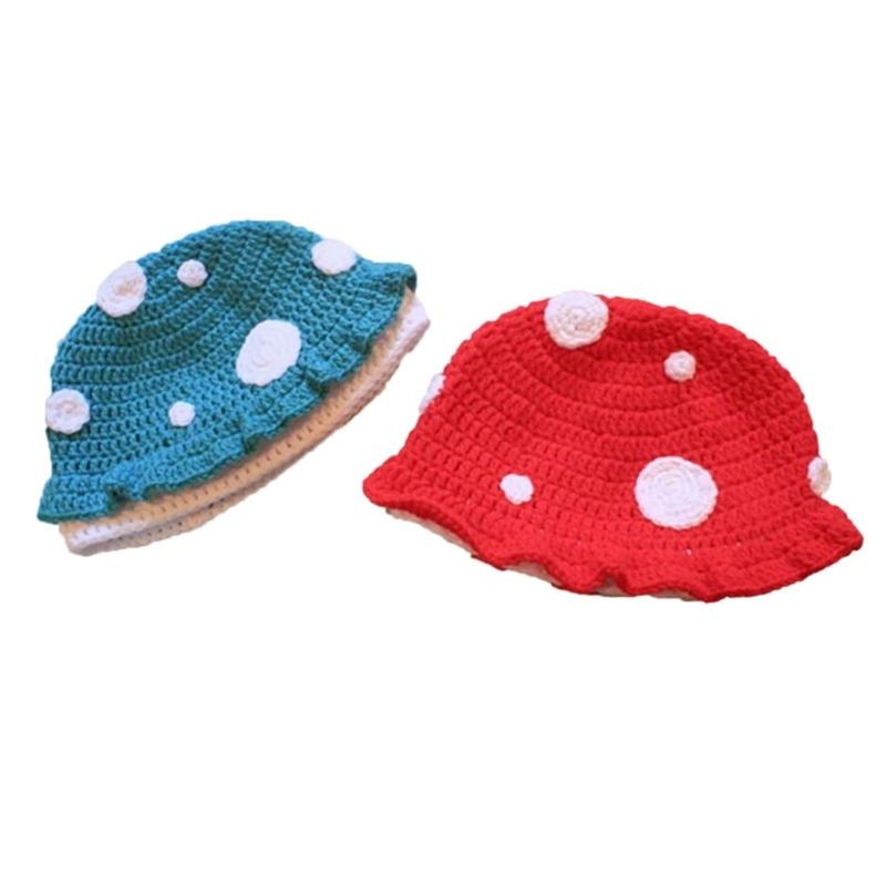 Funny Knitted Beanie Hat Halloween Mushroom Slouchy Hat Mushroom Costume