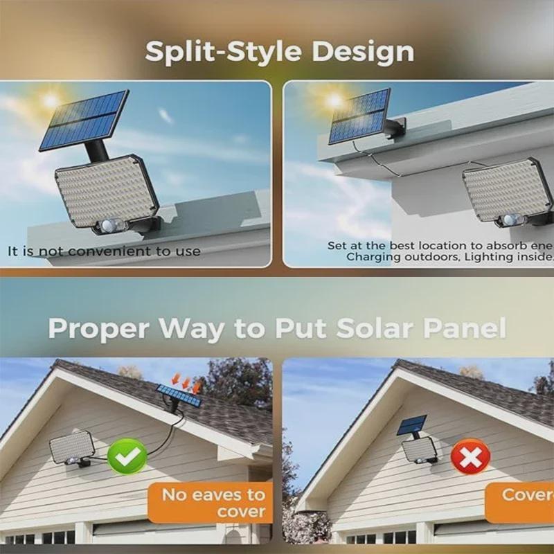New Solar Light Outdoor Super Bright Motion Sensor Solar Strong Power LED Garden Wall Lamp IP65 Waterproof 3 Working Mode