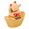 Solar Energy Lucky Cat Ornament Solar Wealth Welcome Waving Hand Fortune Cat Statue for Home Car