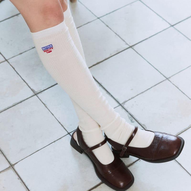 GREENBUTTER Butter High Knee Socks (Cream)
