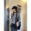 American Contrasting Color Brushed Plus Velvet Long-sleeved Bottoming Shirt, Autumn and Winter New Model, Slim Fit Hot Girl Elastic Top