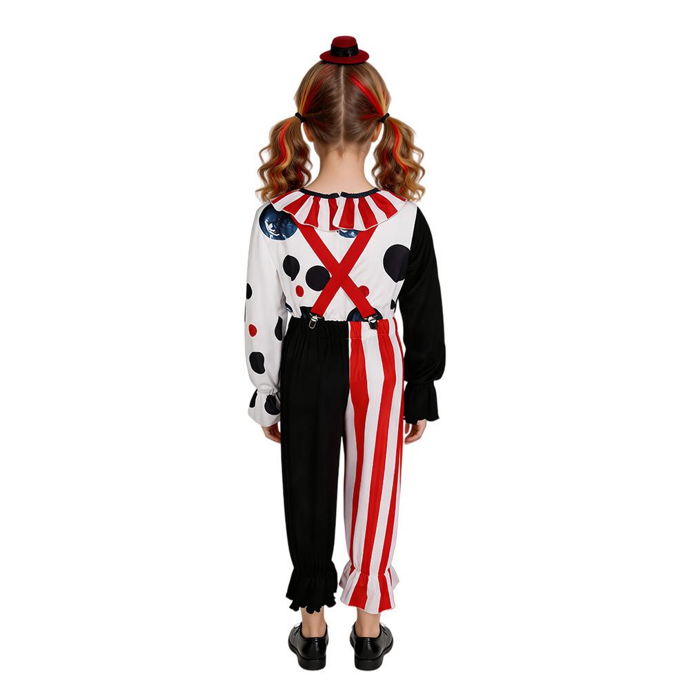 Halloween kids clown cos holiday party changeable clown girl masquerade cosplay costume