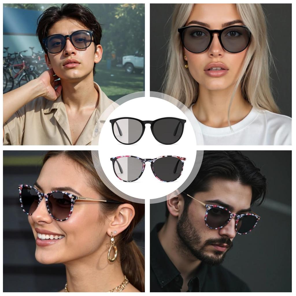 D Lolylad Polarized Sunglasses for Men and Ultra UV400 Driving Sunglasses Women, Photochromic, Lightweight, Protection,