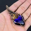 Blue Flash Labradorite Gemstone Pure Copper Wire Wrapped Handmade Pendant Jewelry For Her