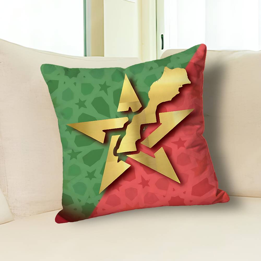 M-Moroccos Flag Map Various Sizes Square Pillow Case For Car Home Bedchamber Decor Custom Valentine gift