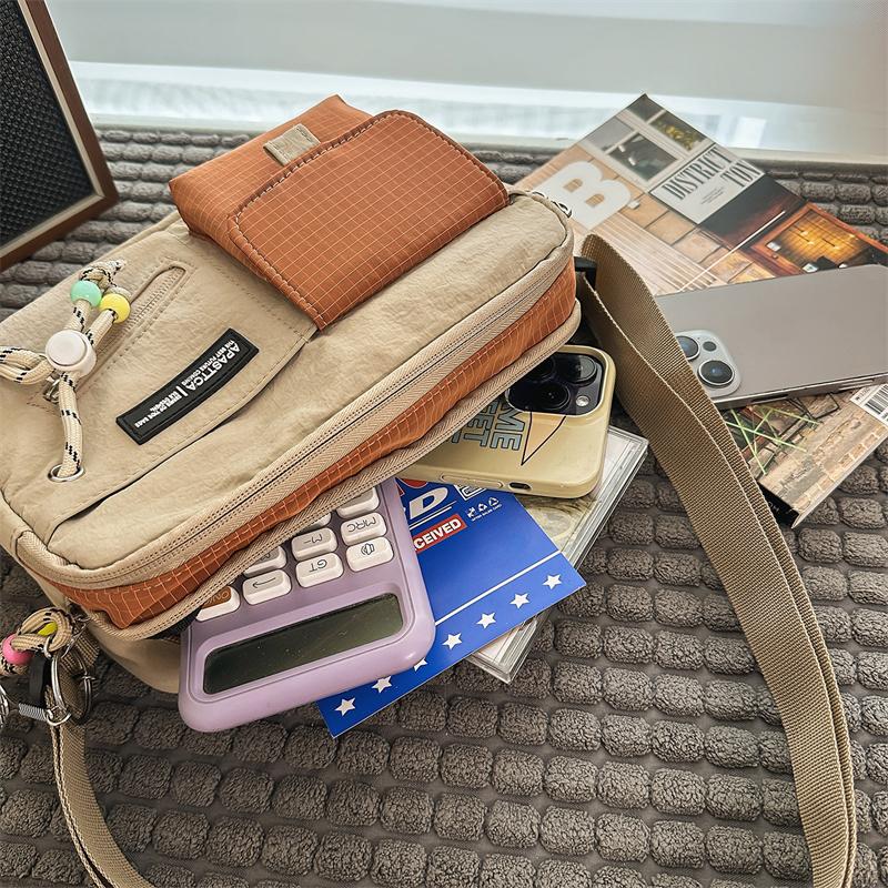 Crossbody Bag Contrast Shoulder Bag Outdoor Sports Lightweight Mobile Phone Bag