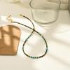 French Retro Minimalist Turquoise Seed Bead Choker Necklace for Women