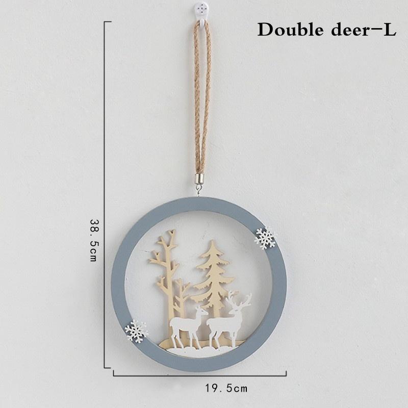 1pcs Elkdeer Wooden Wall Mount Christmas Tree Hanging Pendant Ornament Decor Christmas Decorations Supplies