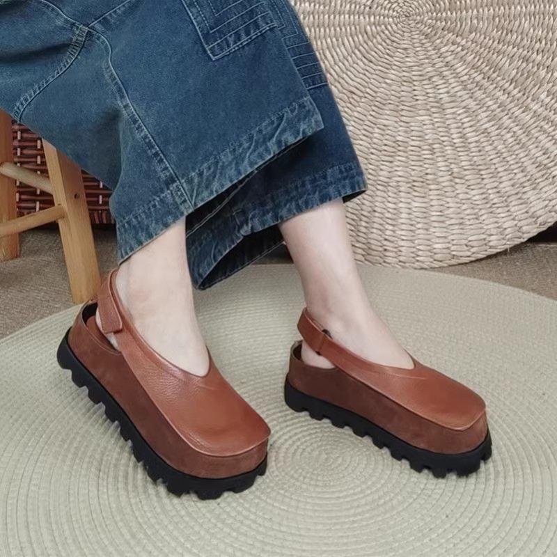 Retro Casual Thick-soled Sandals for Women in The Summer of 2025,Soft-soled,Simple and Versatile Height-increasing Women's Shoes