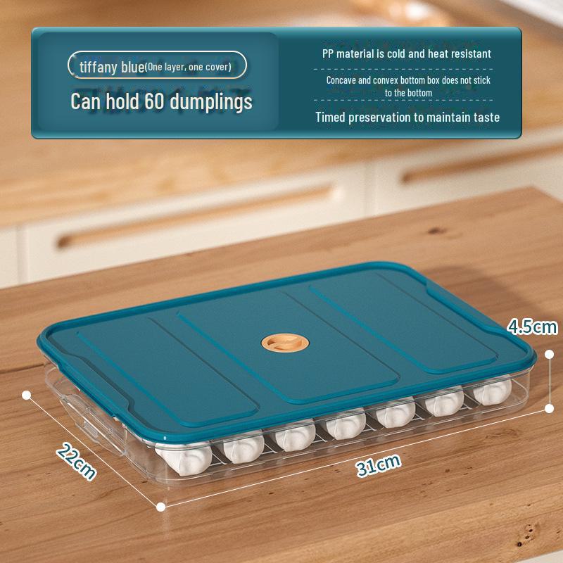 Multilayer Food-Grade Freezer Storage Box for Dumplings, Wontons, Eggs & More