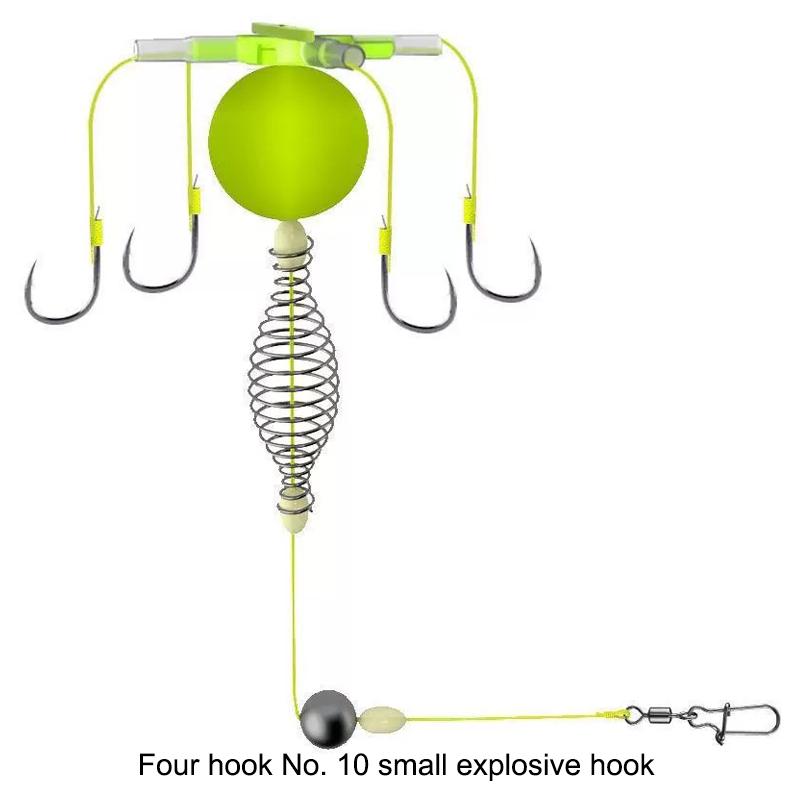 Est 1Pcs Hook Fishing Bait Cage Four Hook Carbon Steel Line Group Feeder Sinker Float Sharp Fishing Spring Bait Cage Tools