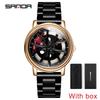 SANDA Top Men Quartz Watches Sports Car Watch Waterproof Sport 360℃ Rotating Rim Hub Wheel Wristwatch Car Quartz Men's Watches