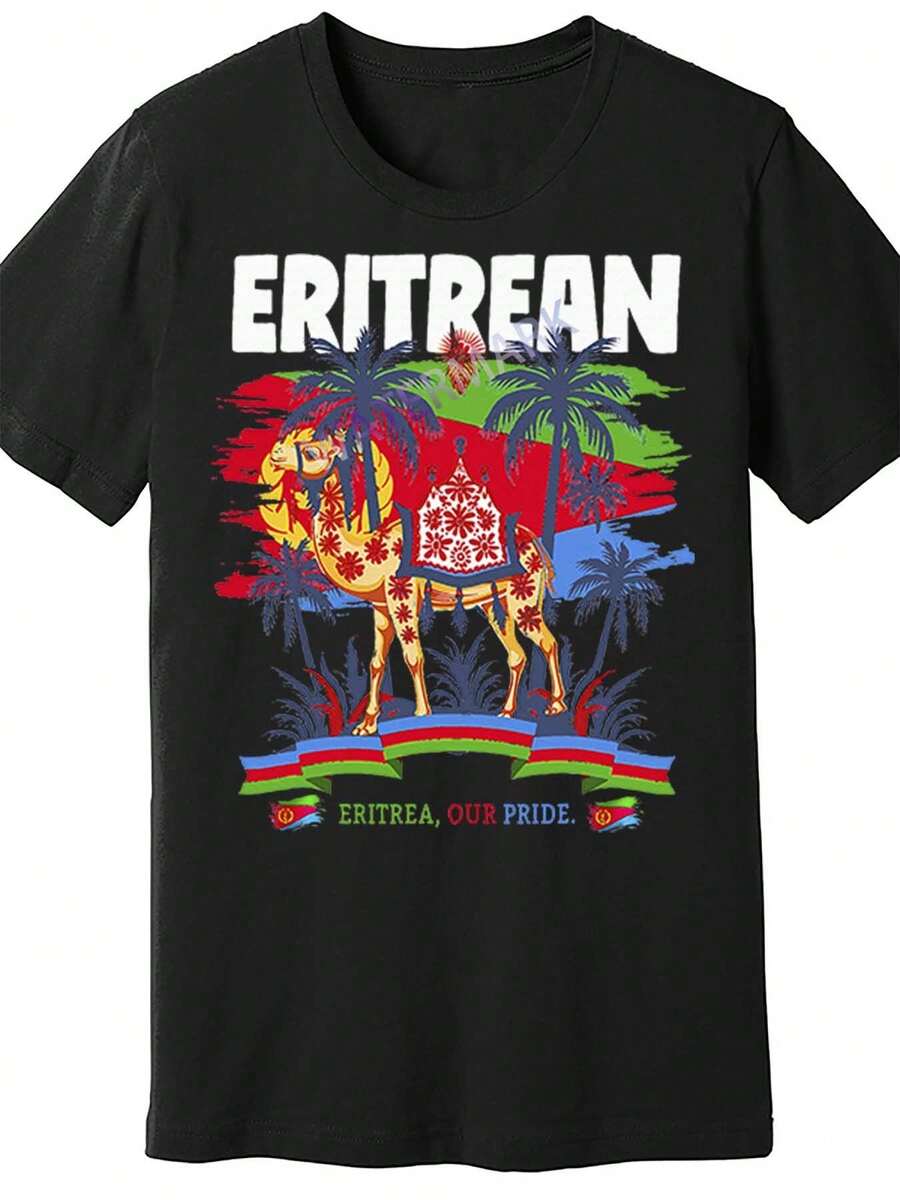 

Eritrean Flag Outfit For Women U0026 Camel Eritrea Flag 83331 Funny UnisexS Short Sleeve TShirt Black TT4 S