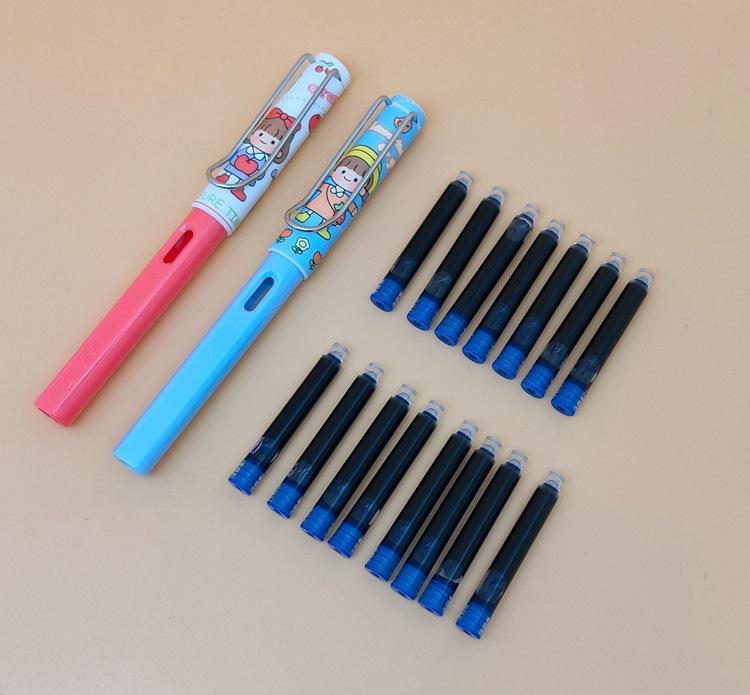 Odeme Student Pen Set: 2 Pens + 15 Refillable Ink Cartridges