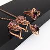 Purple Gold Color Gold Fashion Personality Temperament Rose Gold Plated Inlaid Smoke Zircon Pendant Collarbone Chain