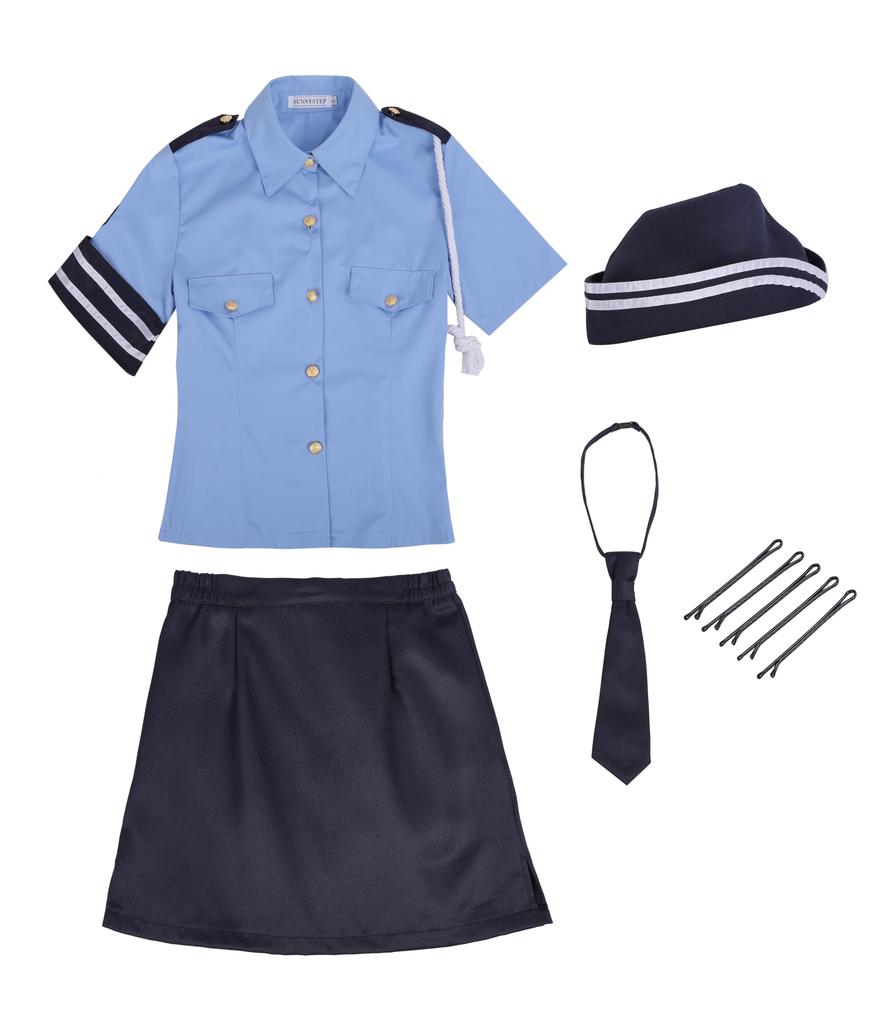 Sexy Police Cosplay Large S to Full Large Miniskirt Loose Tight Mini Gothic Mini Cute [SUNNYSTEP] Costume, Sizes, 6L, Policewoman, Handcuffs, Hat,