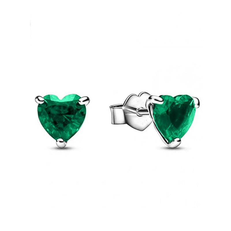 925 Silver Heart Earrings for Women Shining Zircon Love Jewelry Wedding Party Fine Accessory