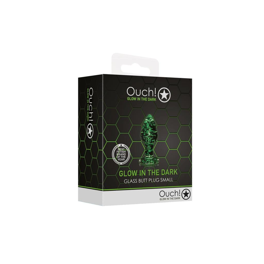 Ouch! - Glass Butt Plug - Glow In the Dark - Small