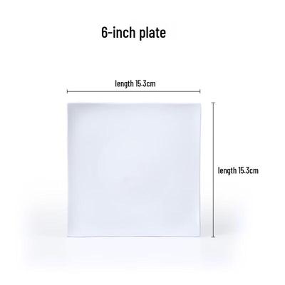 Pure White Square Ceramic Dinner Plate