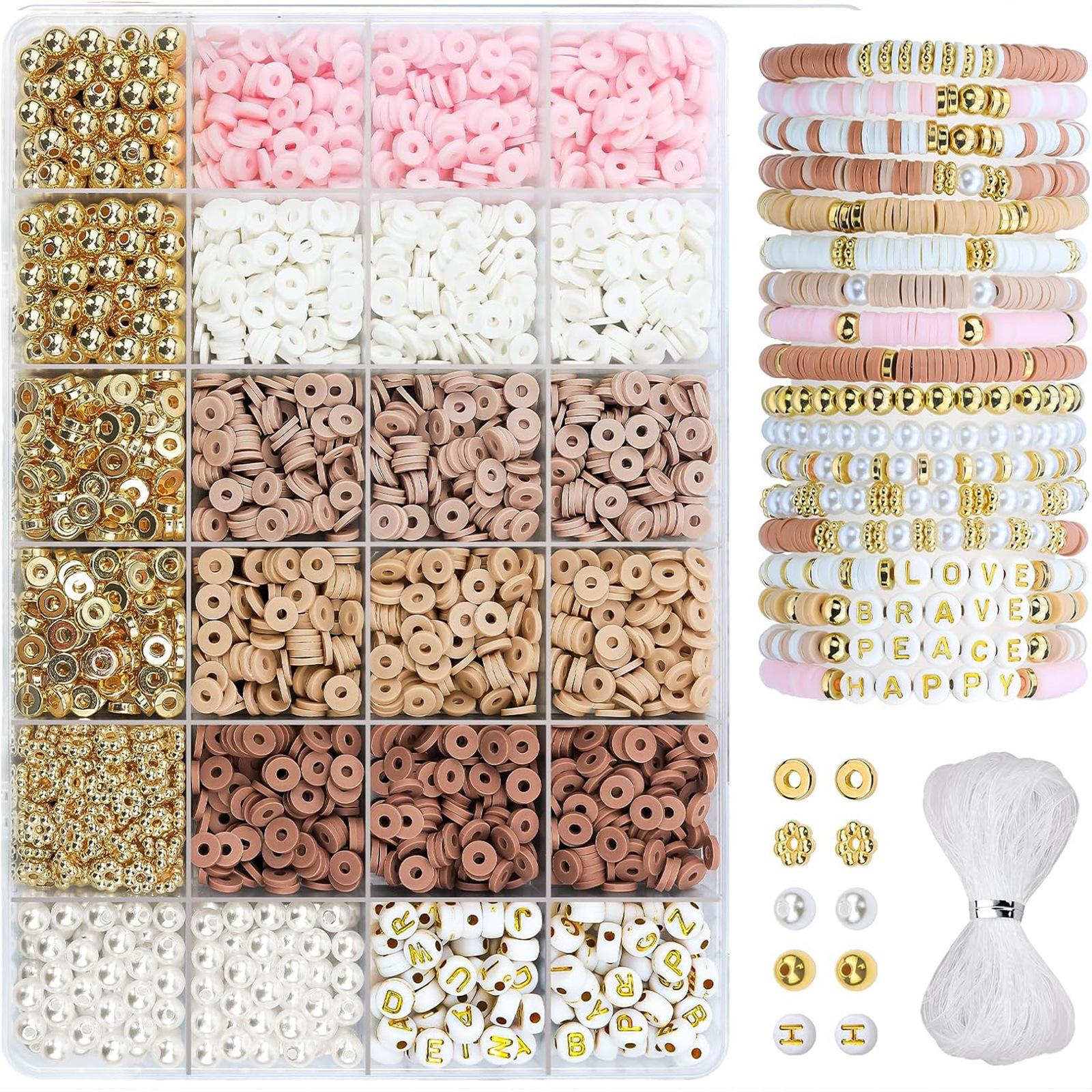Bohemian Bracelet Hand-Woven Clay Beads Diy Letter Set 36 Grids 6Mm Soft Pottery Slices
