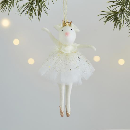 Ballettmaus Puppe Weihnachtsschmuck Plüsch Balletttänzerin Hängeanhänger für Weihnachtsbaum Weihnachtsfeier Dekor