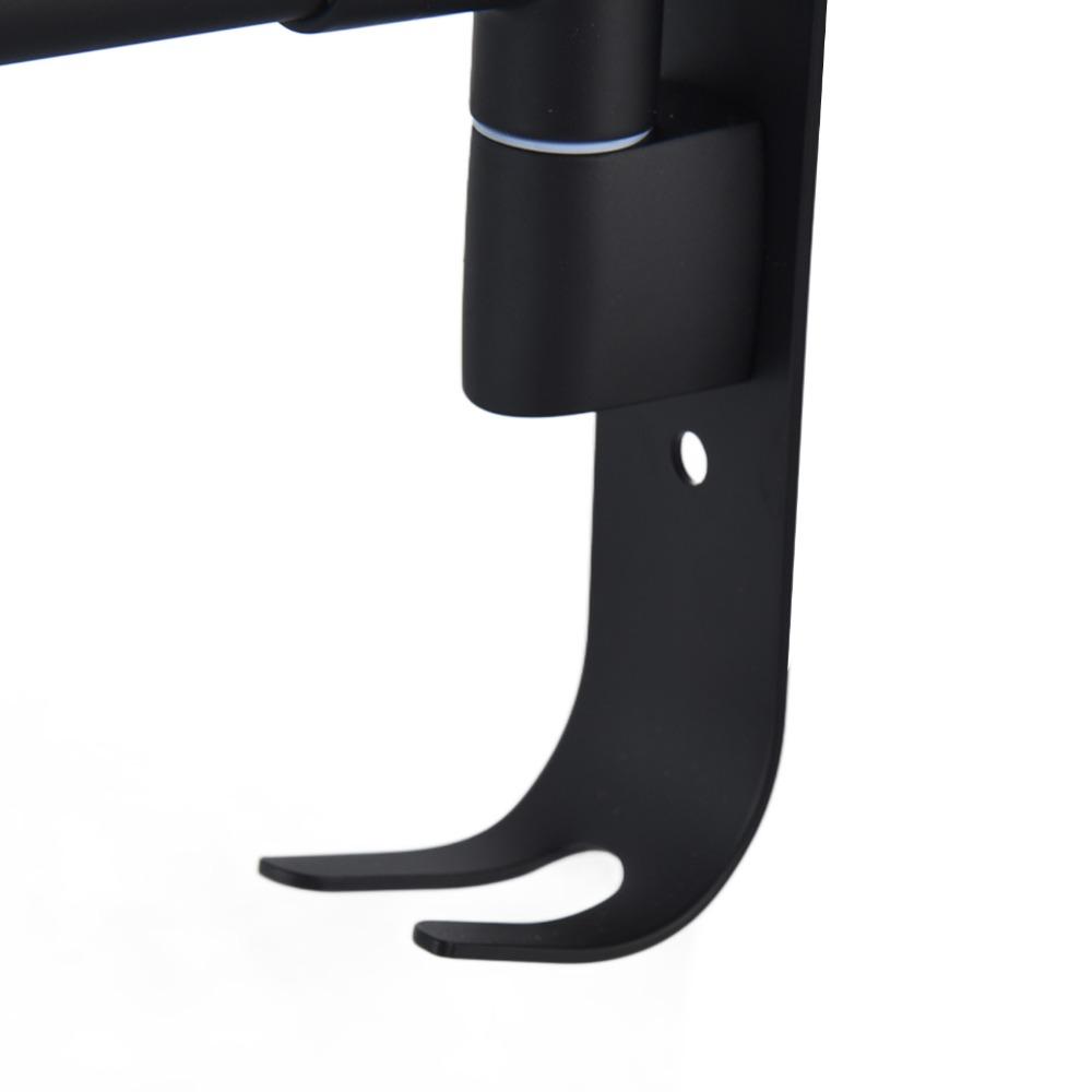 Black Swivel Towel Hanger Stainless Steel and Zinc Alloy Rotating Towel Bar  Space Saving