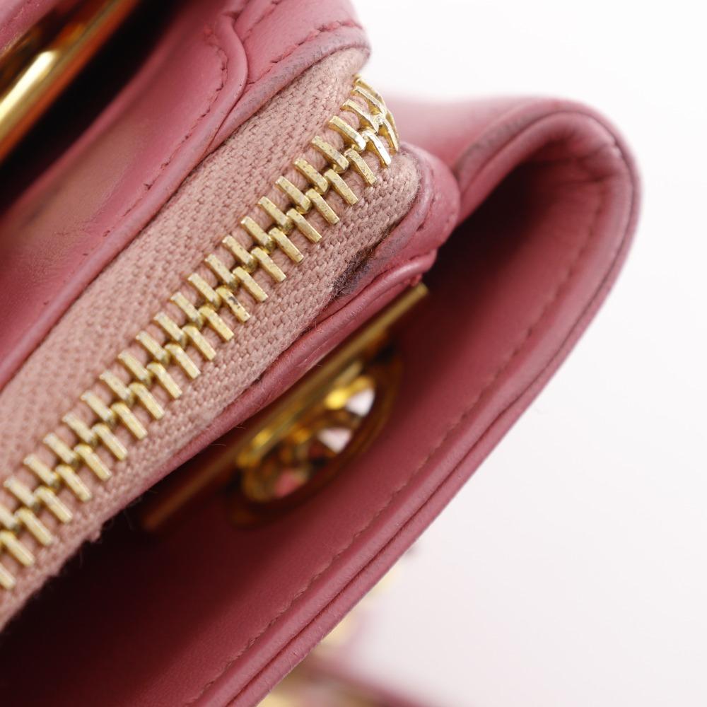 CHANEL Chain tote Tote Bag COCO Mark Long shoulder pink Calfskin Women Used