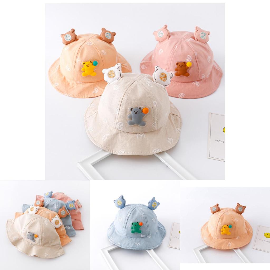 Niedlicher Baumwoll-Babysonnenhut für Jungen und Mädchen Frühling Herbst Fischerhut
