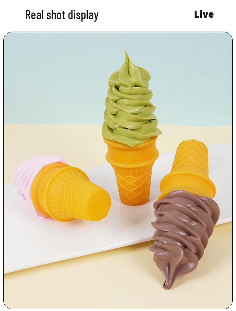 Simulation Ice Cream Cone Prop: Crispy Sweet Cone Model for Night Market Stall or Dessert Decor