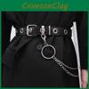 Trendy Black Pu Women's Belt With Decorative Chains For Casual Denim Outfits