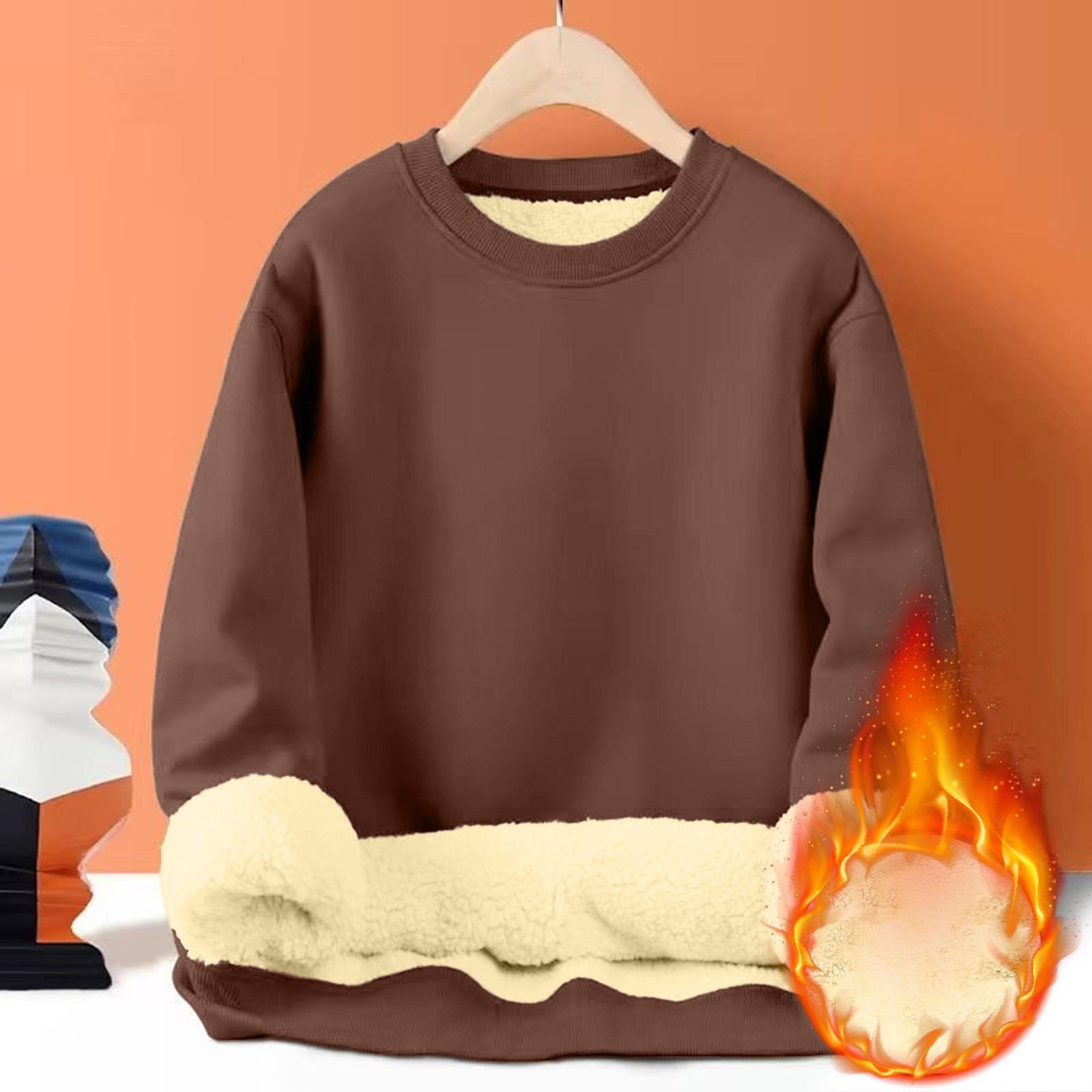 

Men’s Crewneck Fleece Lined Thermal Sweatshirt Warm Long Sleeve Pullover Soft Winter Insulated Top for Cold Weather Comfort XXL