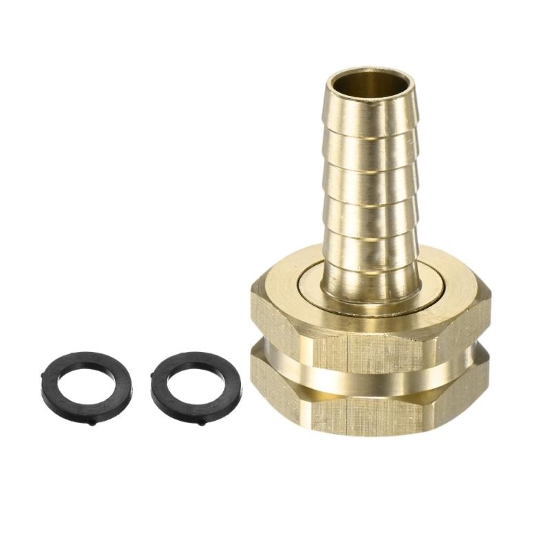 Barb-to-Female-Thread Garden Hose Adapter 1/2" Barb to 3/4" GHT in Brass with a Threaded Coupling End for Connecting Garden Hoses and Extending a Hose