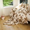 Cozy Printed Milk Flannel Blanket Leopard Design Sofa Throw Blanket for Home