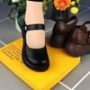 Retro casual British style small leather shoes muffin platform women's shoes 2025 spring new shallow mouth round head mother single shoes