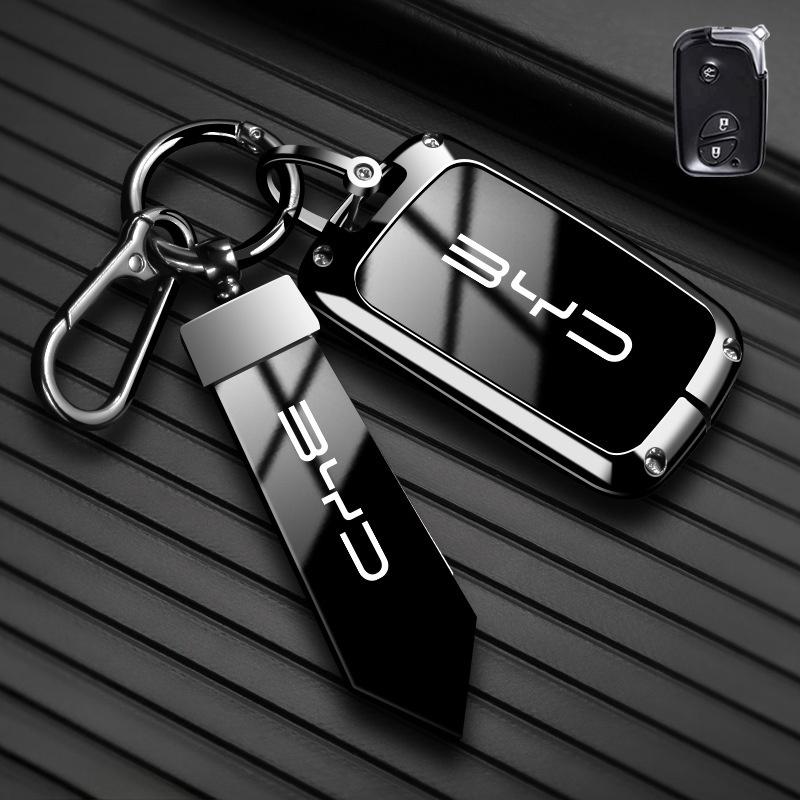 Étui Porte-Clé Télécommande Voiture Coque Housse Sac pour BYD Song Plus Atto 3 Han EV Tang DM Qin Seal Dolphin Accessoires Porte-Clés