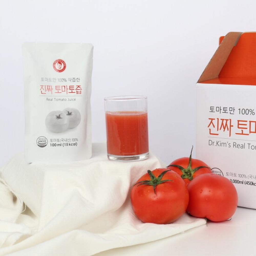Kim Jae Sik Health Food Real Tomato Juice 100ml X 30 Packs X 2 boXes  60 Packs 
