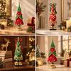 Resin Christmas Tree Figurine Seasonal Tapered Decor with Gold