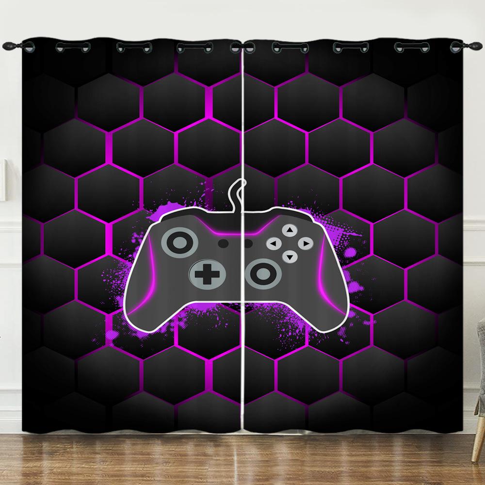Curtain Gamepad 3D Digital Printing Blackout Curtain Punching