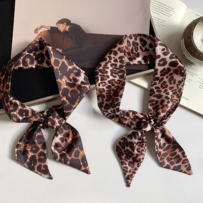 Fashion Versatile Leopard Print Scarf Irregular Polka Dots Spicy Girls Scarf Niche Retro Multifunctional Styling Accessories New