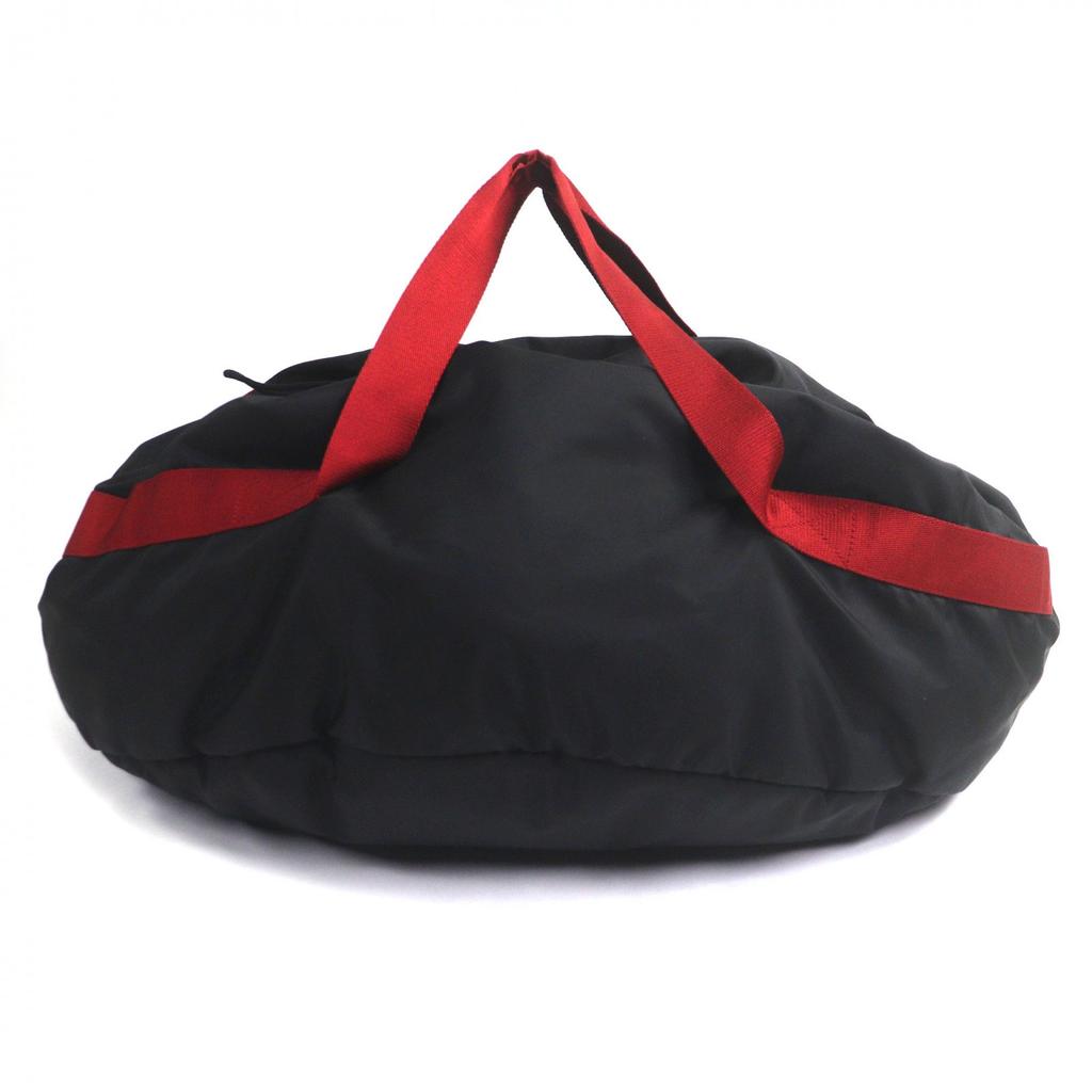 Great BALENCIAGA Boston bag wheel Black red Nylon mens 489941 Used