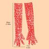 Stylish Long Velvet Gloves with Zebras Pattern Design Elastic Warm Arm Sleeves for Masquerades Party and Music Festival