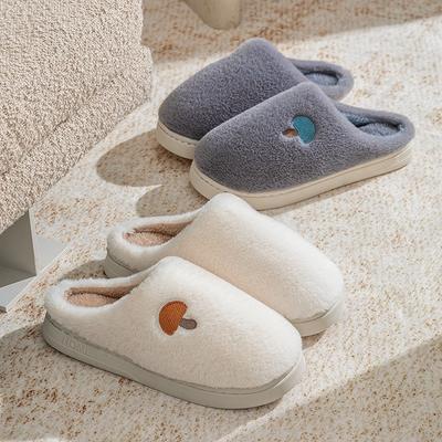 Autumn and Winter New Thickened Thermal Cotton Slippers Women's Indoor Home Soft-soled Couple Cotton Shoes Wear-resistant and Non-slip Fluffy Drag Men