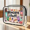 1pc Large Transparent Makeup Bag with Zipper Closure Spacious Cosmetic Organizer Lightweight Travel Toiletry Case PVC Makeup Bag