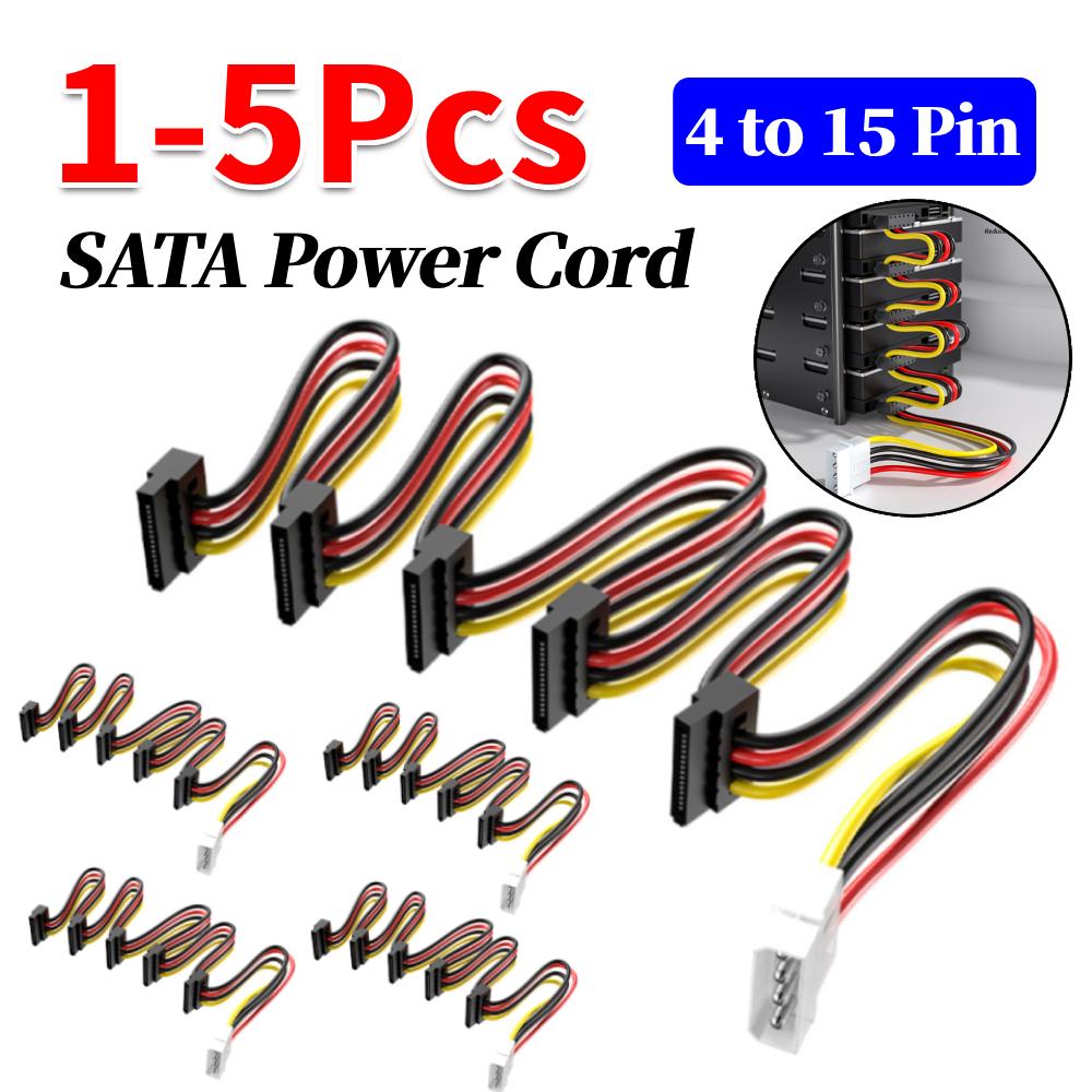 1/2/3/5 Stück Stromkabel Server DIY Splitterkabel SATA 1 auf 5 SATA Festplatten Stromversorgung Splitter Adapterkabel für PC Server